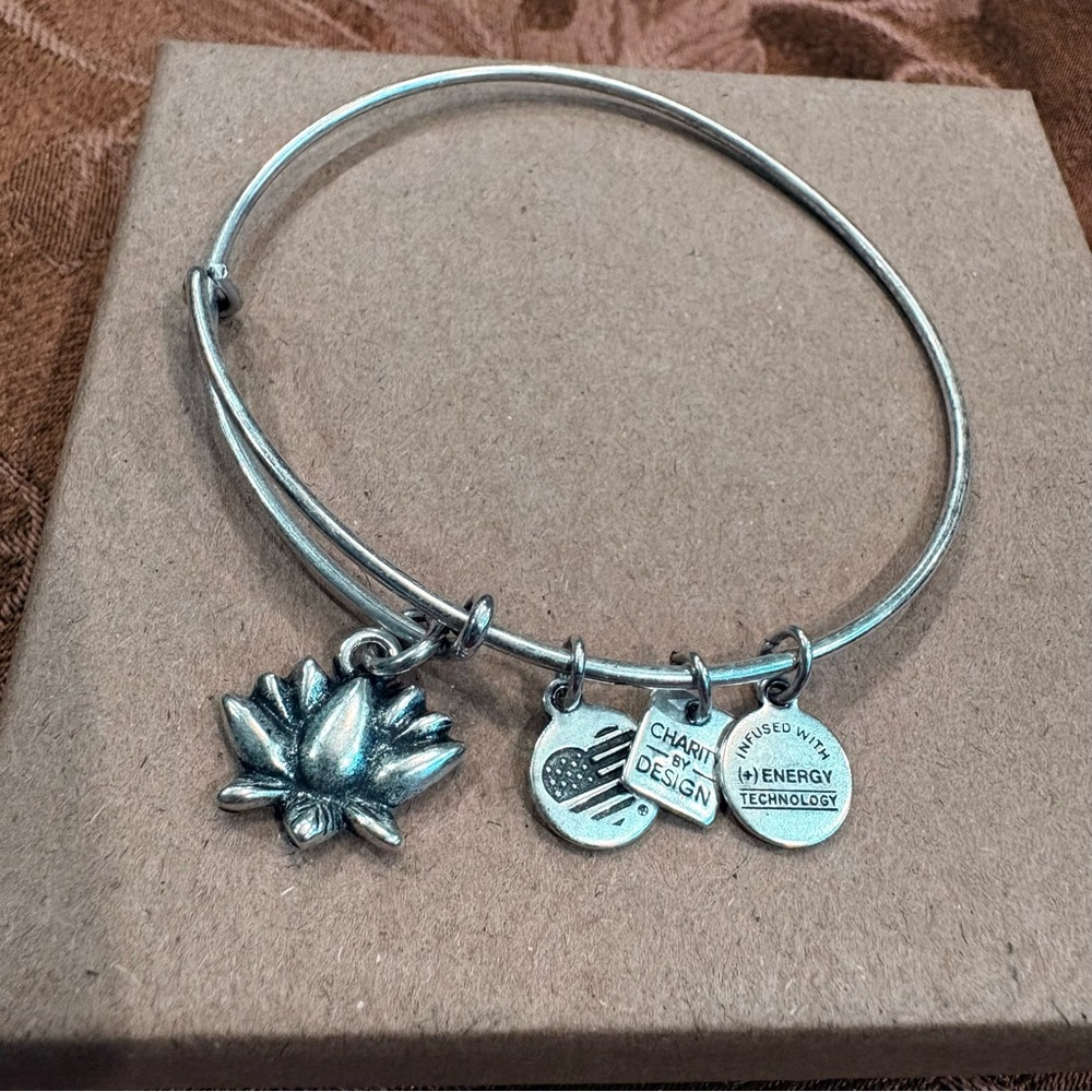 Alex and Ani Floral Charm Expandable Bracelet